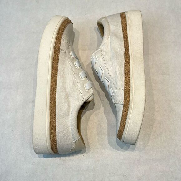 Spenco Women’s Hermosa Cream Slip On Canvas Tennis Shoes Sz 9.5 Lace Up - Picture 5 of 8